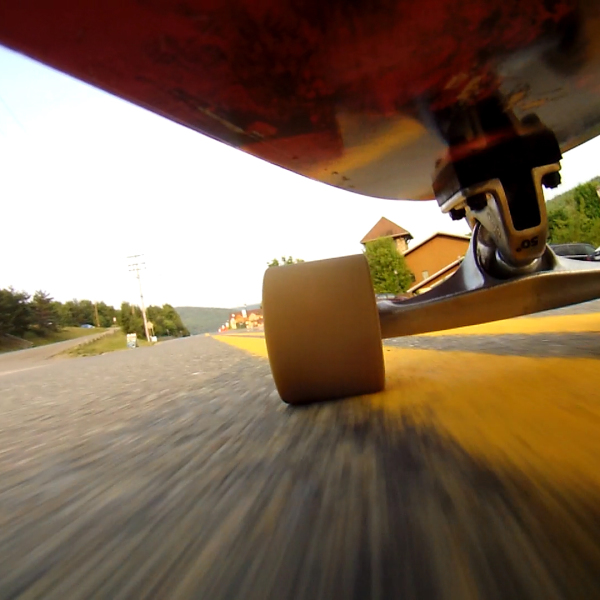 camera underneath a skateboard