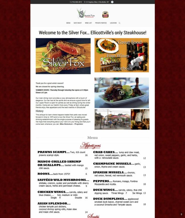 restaurant website
