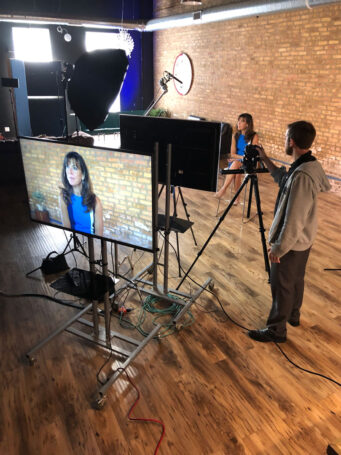 Studio set for video interviews