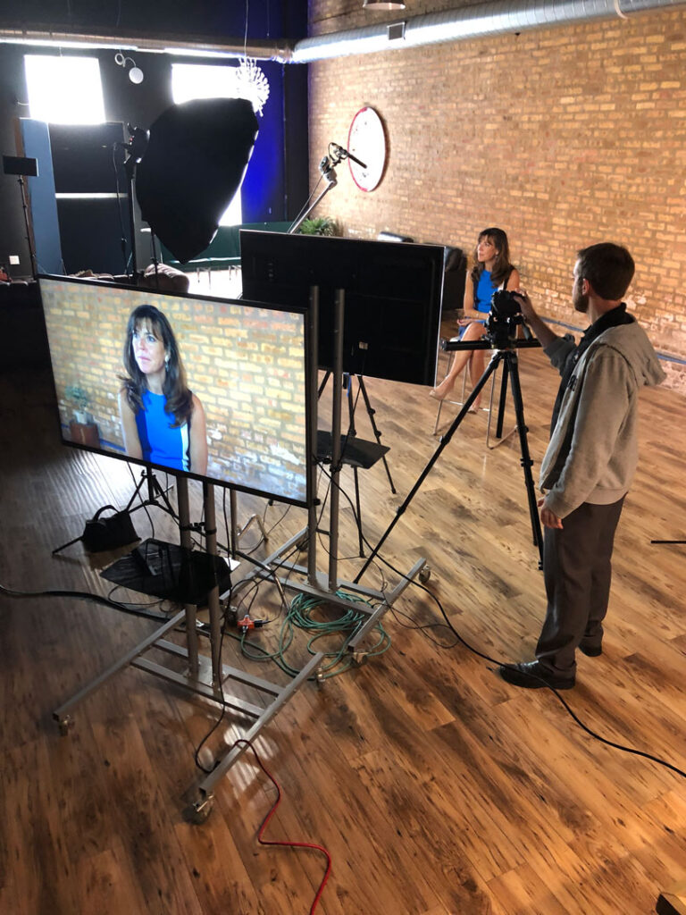 Studio set for video interviews