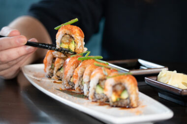 sushi action shot